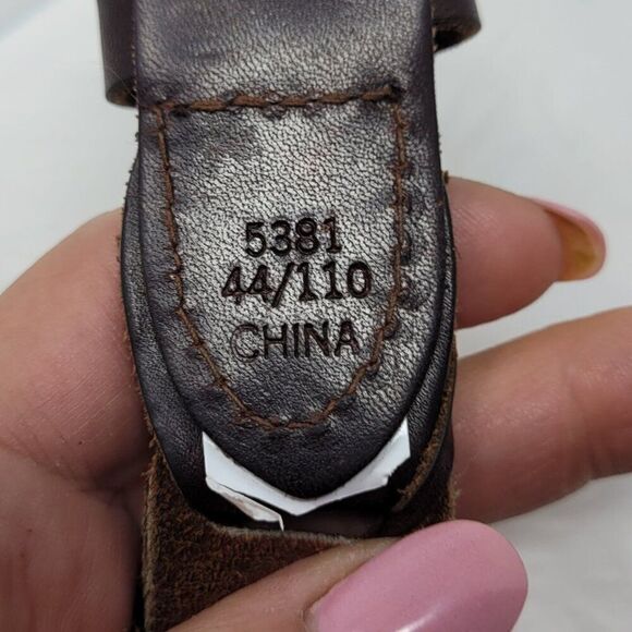 Vintage Woven Suede Leather Hexagon Pattern Belt 42" Brown Western Cowboy - Picture 3 of 11